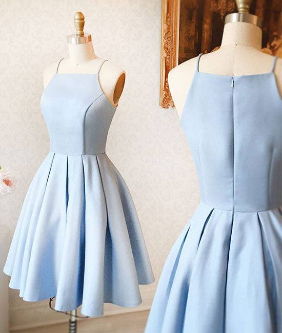 Cute light blue short prom dress, cute blue homecoming dress - RongMoon