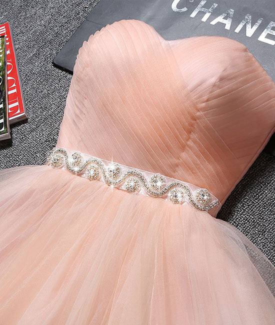 Cute pink short prom dress, pink homecoming dress - RongMoon