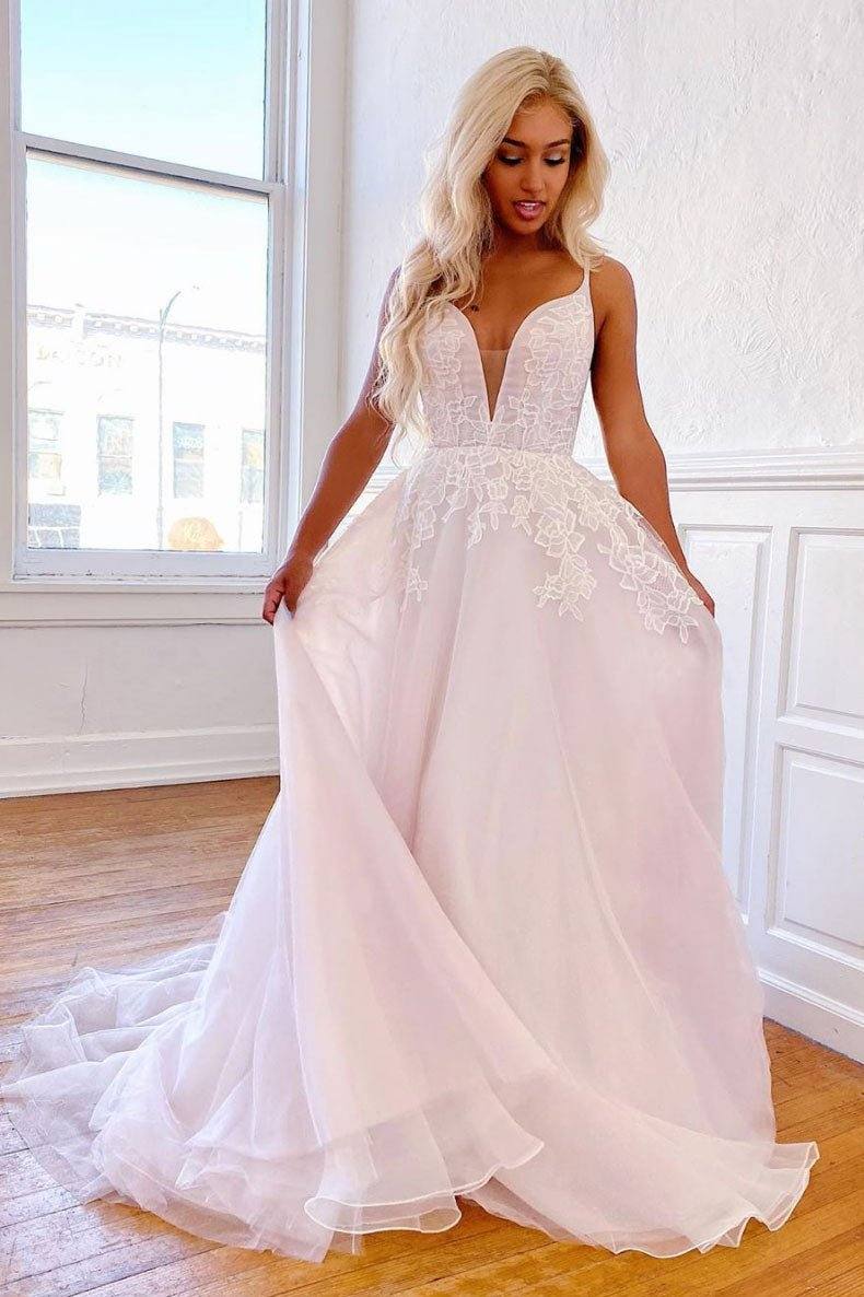 Elegant sweetheart tulle lace long prom dress tulle formal dress - RongMoon
