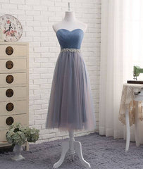 Cute sweetheart neck tulle prom dress, tulle bridesmaid dress - RongMoon