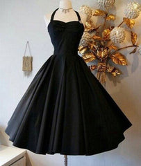 Cute Black Retro short prom gown, retro prom dresses - RongMoon