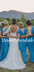Simple Mermaid V-neck Sexy Long Bridesmaid Dresses.DB10763