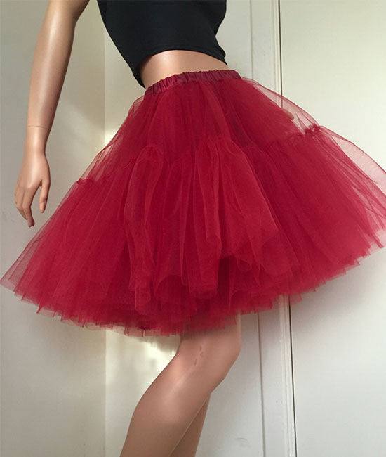 Cute red tulle skirt, tulle prom tulle skirt, homecoming tulle skirt - RongMoon