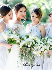 Light Blue Fashion Design Chiffon A-line Bridesmaid Dresses - RongMoon