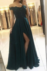 Dark blue lace chiffon long prom dress blue lace bridesmaid dress - RongMoon