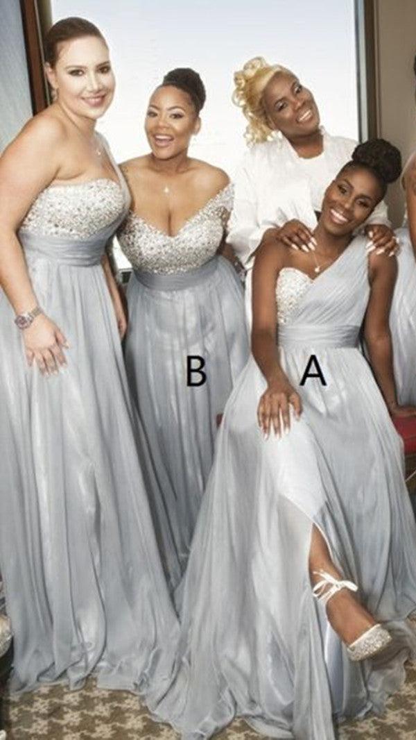 A-line Popular Wedding Guest Dresses, Long 2020 Bridesmaid Dresses - RongMoon