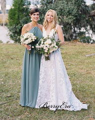 Halter Wedding Bridal Dresses, A-line Simple Bridesmaid Dresses - RongMoon