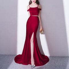Mermaid Style Long Green Jersey Two Piece Prom Dresses 2018