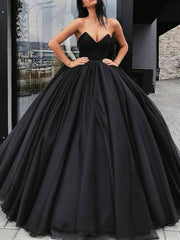 Black tulle long prom dress, black tulle long evening dress - RongMoon