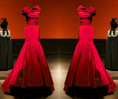 Unique Taffeta Mermaid Prom Evening Dresses 2017 Women's Couture Fashion
