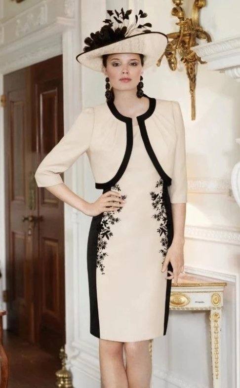 With Jacket Mother Of The Bride Dresses Sheath Knee Length Appliques Plus Size Short Groom Mother Dresses For Wedding - RongMoon