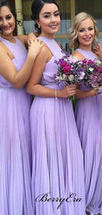 Light Purple A-line Bridesmaid Dresses, Chiffon Bridesmaid Dresses - RongMoon