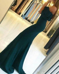 Elegant Robe De Soiree Mermaid Off The Shoulder Green Slit Sexy Long Prom Dresses Prom Gown Evening Dresses - RongMoon