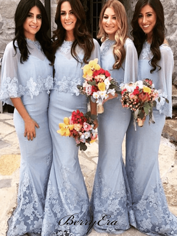 Elegant Lace Mermaid Bridesmaid Dresses, Fancy Wedding Guest Dresses - RongMoon