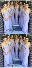 Strapless Elegant Bridesmaid Dresses, Fancy Appliques Mermaid Bridesmaid Dresses - RongMoon