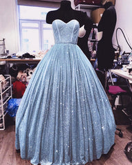Ball Gown Sweetheart Corset Sparkle Dresses