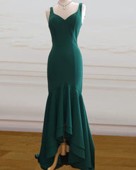 Mermaid Emerald Green Asymmetrical Dress