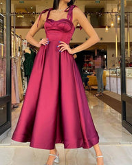 Sweetheart Corset Midi Length Satin Dress