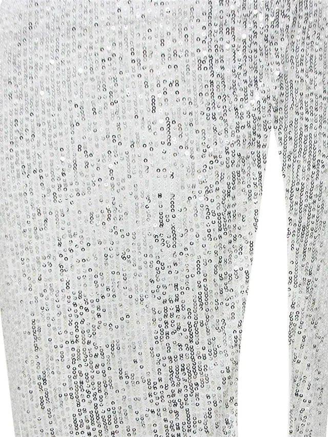 Sheath / Column Sexy bodycon Wedding Guest Formal Evening Dress V Neck Long Sleeve Floor Length Sequined with Sequin - RongMoon