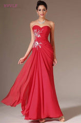 Red Evening Dresses Mermaid Sweetheart Chiffon Lace Plus Size Long Formal Party Evening Gown Prom Dresses Robe De Soiree - RongMoon