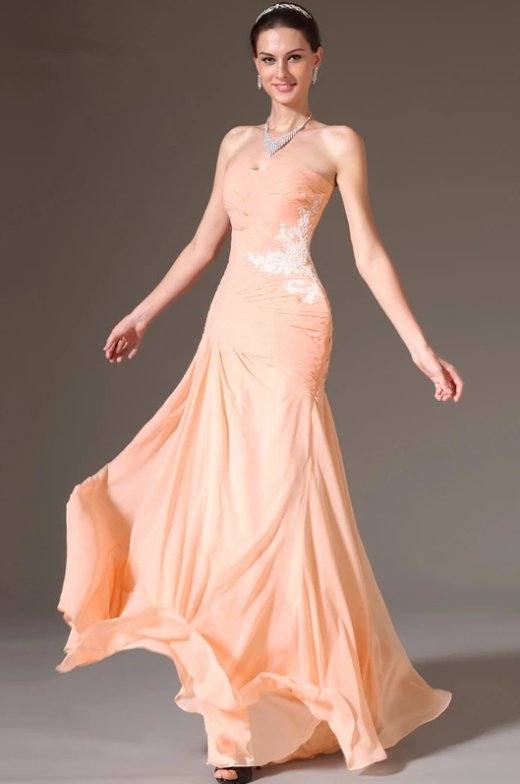 Peach Evening Dresses Mermaid Sweetheart Chiffon Lace Elegant Long Formal Party Evening Gown Prom Dresses Robe De Soiree - RongMoon