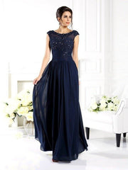 A-Line/Princess Scoop Beading Sleeveless Long Chiffon Mother of the Bride Dresses - RongMoon