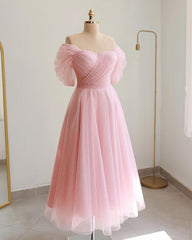 Pink Glitter Tulle Midi Dress