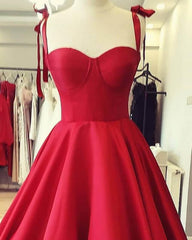 Red Satin Knee Length Corset Dress - RongMoon