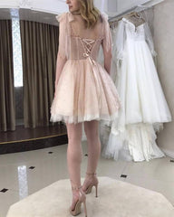 Nude Tulle Corset Ruffles Mini Dress - RongMoon