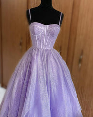 Lavender Midi Sparkly Ball Gown