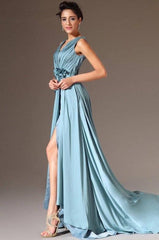 Plus Size Evening Dresses Mermaid V-neck Slit Sexy Long Formal Party Evening Gown Prom Dresses Robe De Soiree - RongMoon