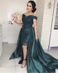 Luxury Pearl Beaded V-neck Off Shoulder Evening Dresses