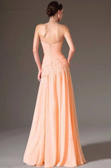 Peach Evening Dresses Mermaid Sweetheart Chiffon Lace Elegant Long Formal Party Evening Gown Prom Dresses Robe De Soiree - RongMoon