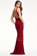 Sexy Sheath/Column Cut Out Jersey Lace-up Split Prom Dresses