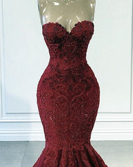 Lace Sweetheart Corset Mermaid Dresses