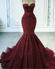 Lace Sweetheart Corset Mermaid Dresses