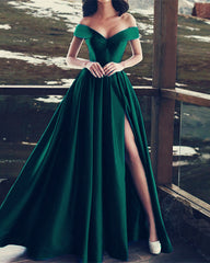 Elegant Satin Evening Dresses Off The Shoulder