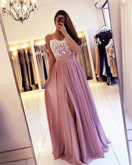 Elegant Lace Sweetheart Bridesmaid Dresses Chiffon Split