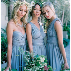 Slate Blue Infinity Gown Wrap Bridesmaid Dress - RongMoon