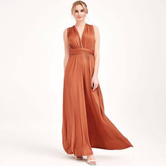 Burnt Orange Infinity Gown Wrap Bridesmaid Dress - RongMoon