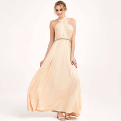 Champagne Infinity Wrap Bridesmaid Dresses Versatile Convertible Maxi Dress - RongMoon