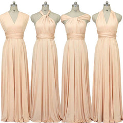 Champagne Gold Infinity Wrap Bridesmaid Dresses Endless Way Convertible Maxi Dress - RongMoon