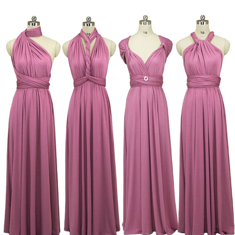 Regular Size Dusty Rose Infinity Wrap Bridesmaid Dresses - RongMoon