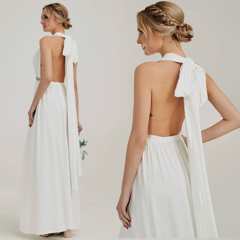 Off White Endless Ways Convertible Beach Wedding Bridesmaid Dresses - RongMoon