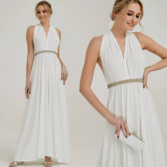 Off White Endless Ways Convertible Beach Wedding Bridesmaid Dresses - RongMoon