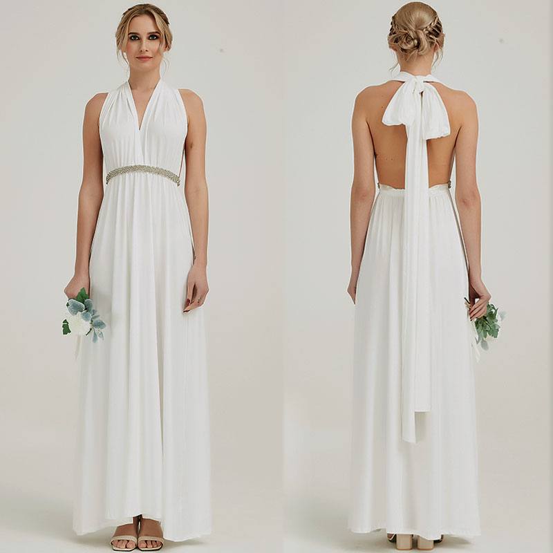 Off White Endless Ways Convertible Beach Wedding Bridesmaid Dresses - RongMoon