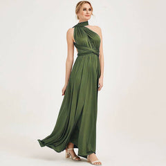 Olive Green Endless Ways Convertible Beach Wedding Bridesmaid Dresses - RongMoon