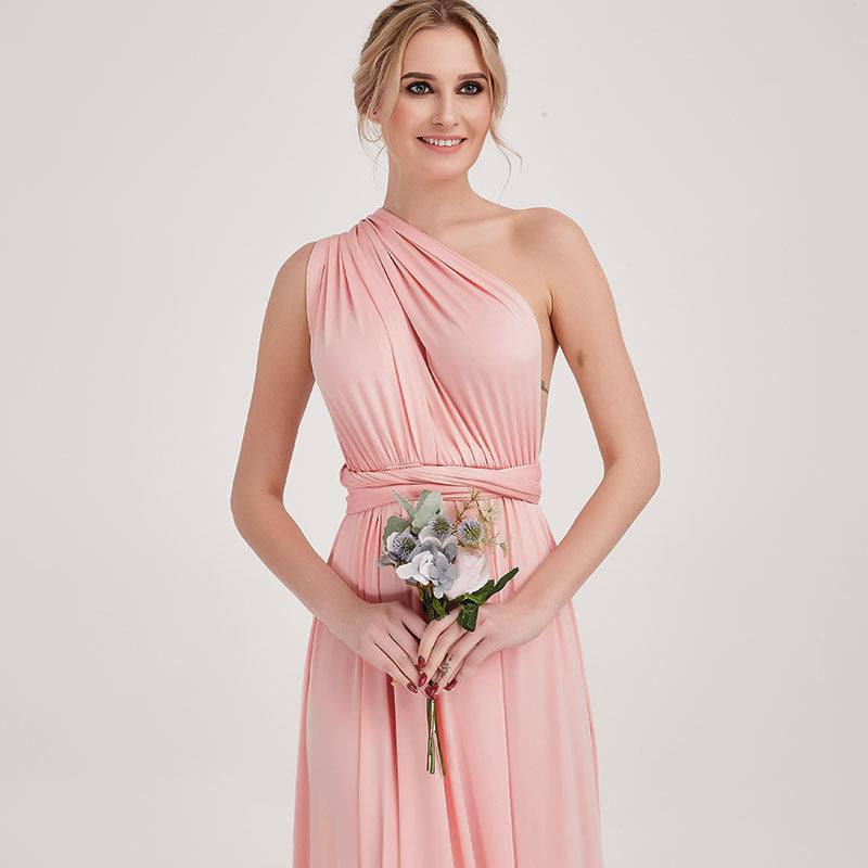 Pink Infinity Wrap Endless Way Convertible Maxi Dress - RongMoon