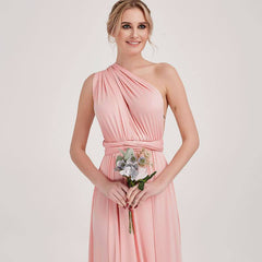 Pink Endless Way Convertible Maxi Dress Infinity Wrap Bridesmaid Dresses - RongMoon