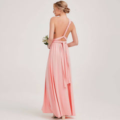 Pink Infinity Wrap Endless Way Convertible Maxi Dress - RongMoon